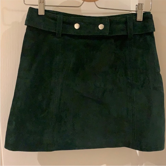 Zara Forest Green Suede Skirt - Picture 7 of 9